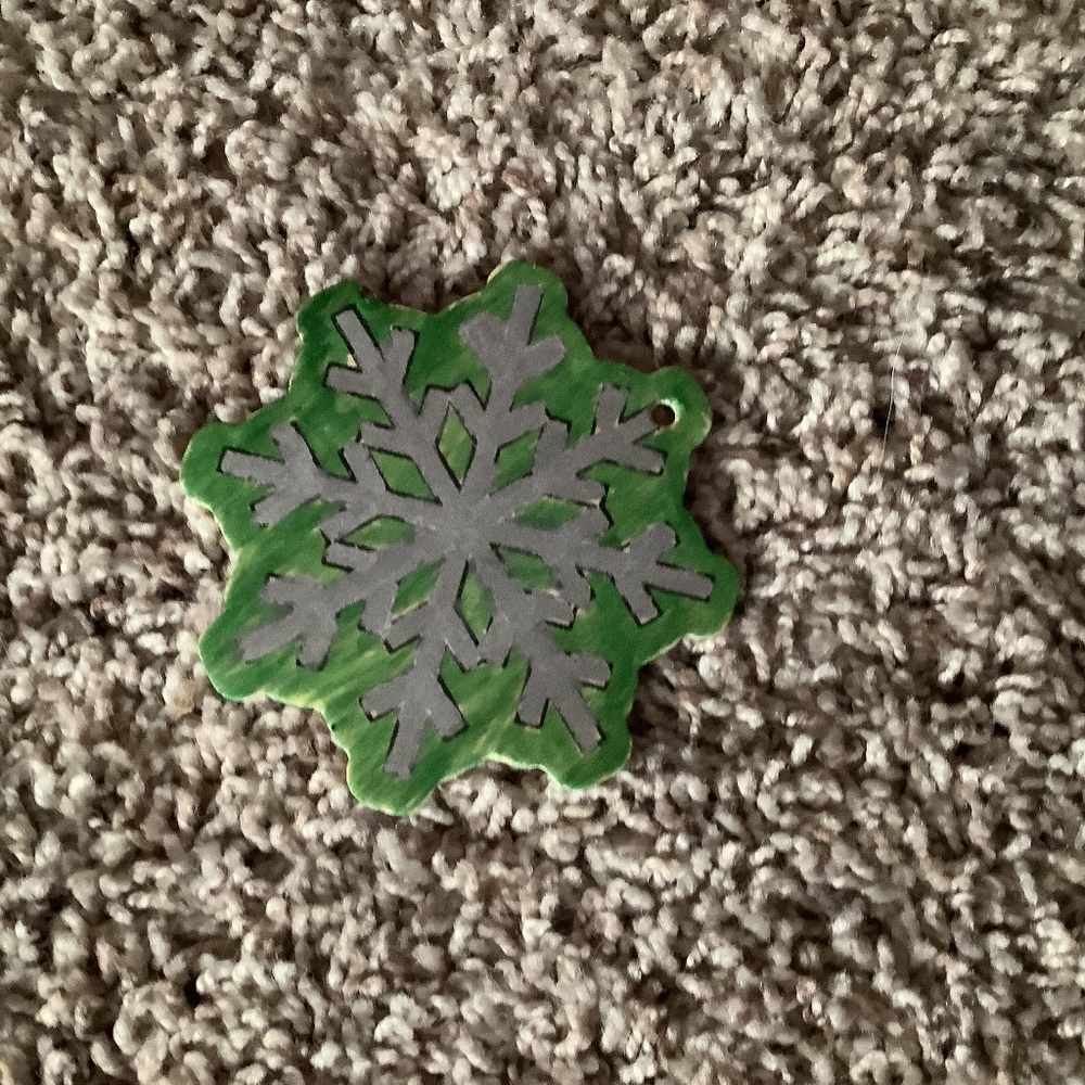 Green and silver snowflake